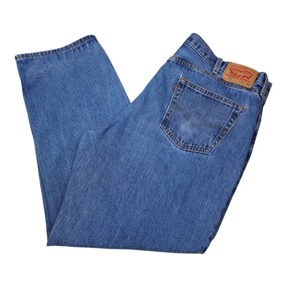 Levis Mens 550 Relaxed Fit Blue Jeans W42 L30 Denim Classic Straight Leg - Picture 10 of 10